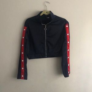 Blue cropped jacket